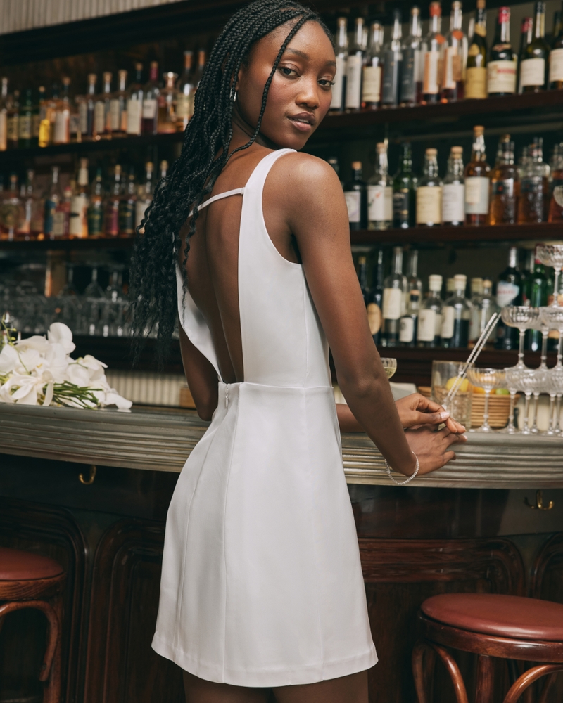 Slash Neck Mini Dress