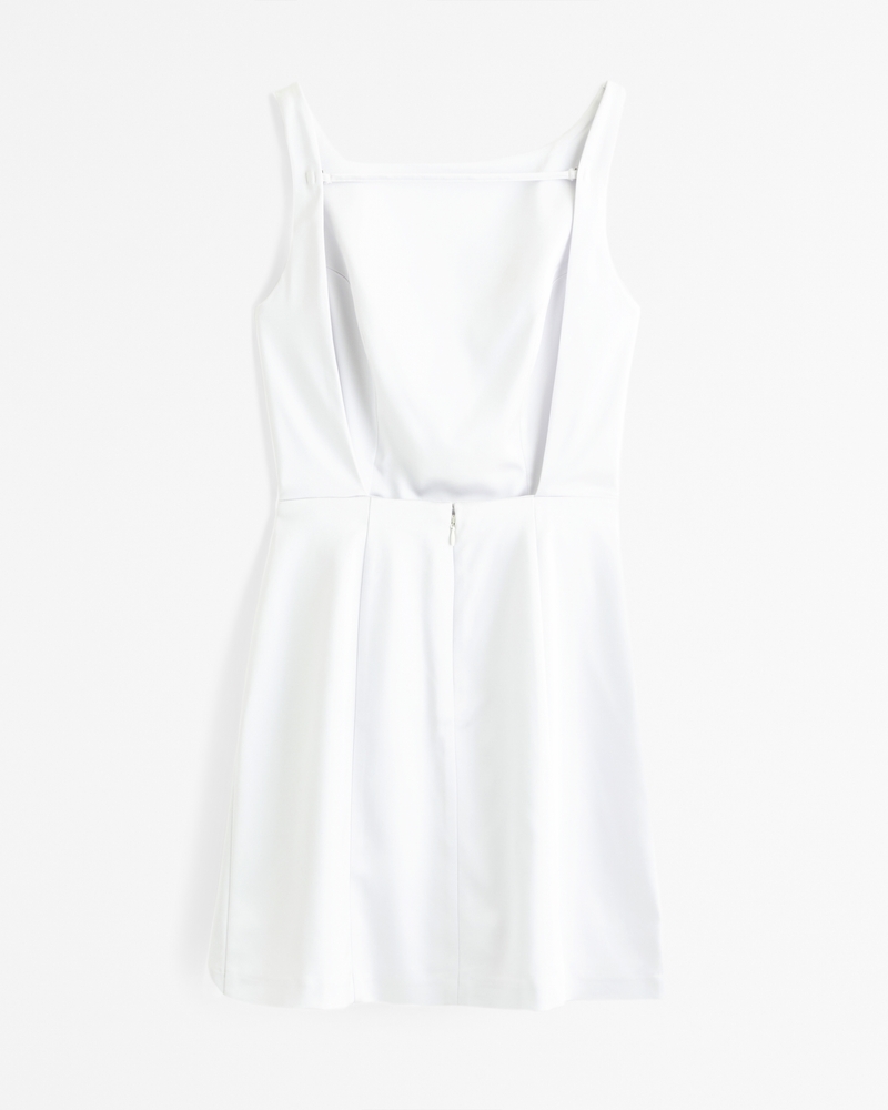 slash neck mini dress Women's Slash Neck Mini Dress in Pearl | Size XL