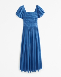 The A&F Emerson Dropped Waist Puff Sleeve Maxi Dress