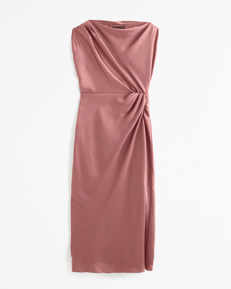 Trendsetting Pink Satin Asymmetrical Dress Trendsetting Pink Satin Asymmetrical Dress