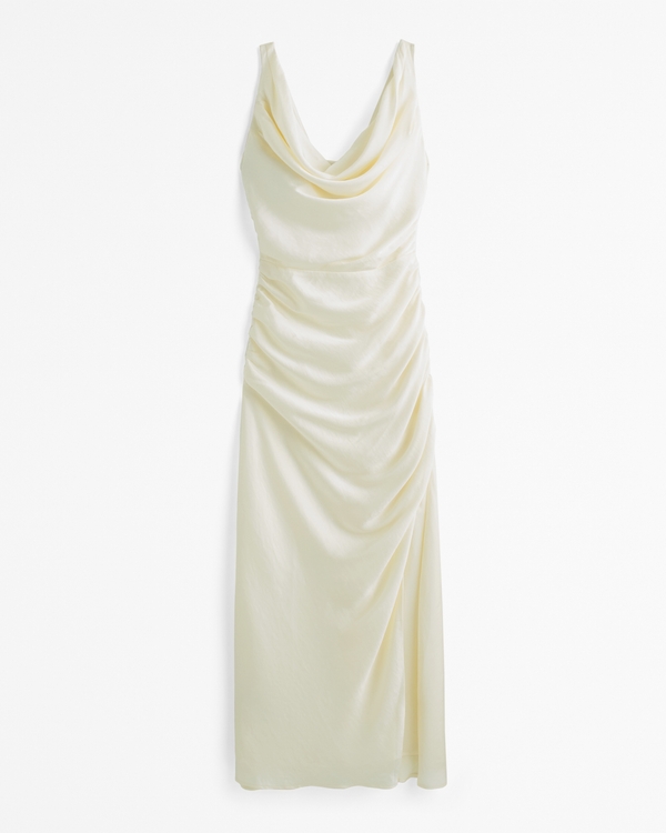 Cowl Draped Maxi Dress, Pearl