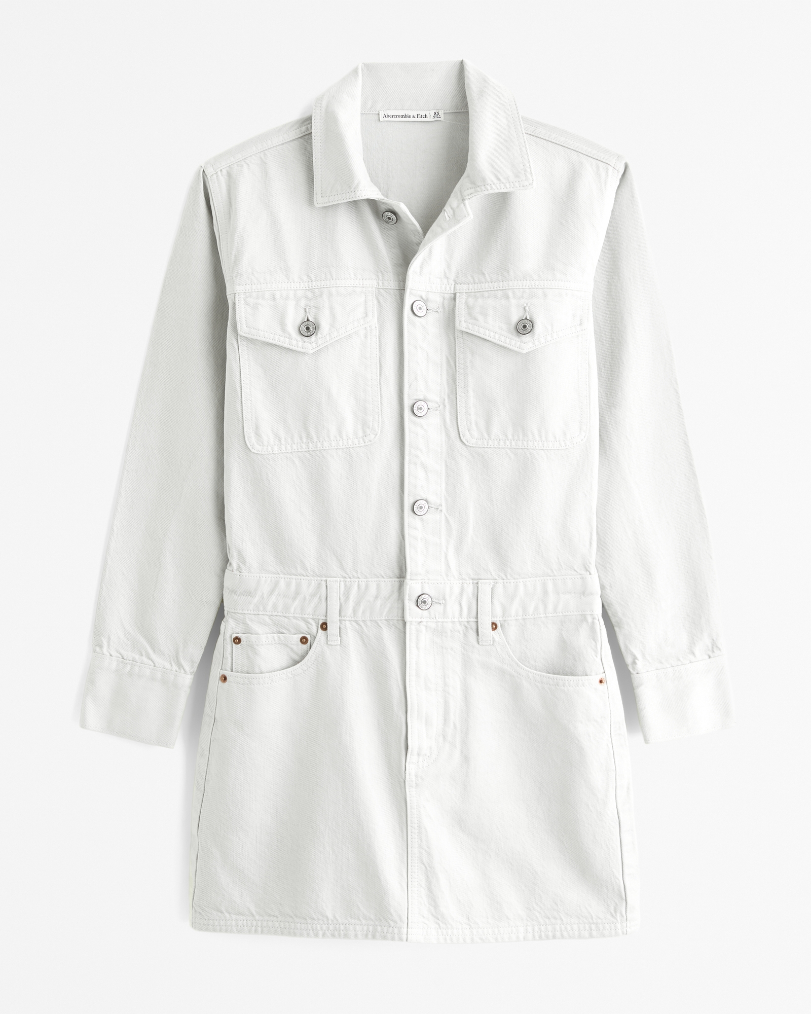 Long-Sleeve Denim Shirt Dress