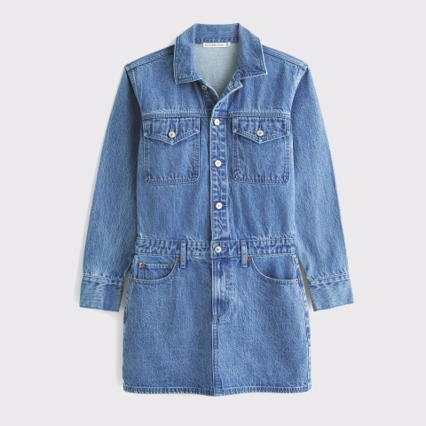 Женские платья Abercrombie & Fitch Long-Sleeve Denim Shirt Dress