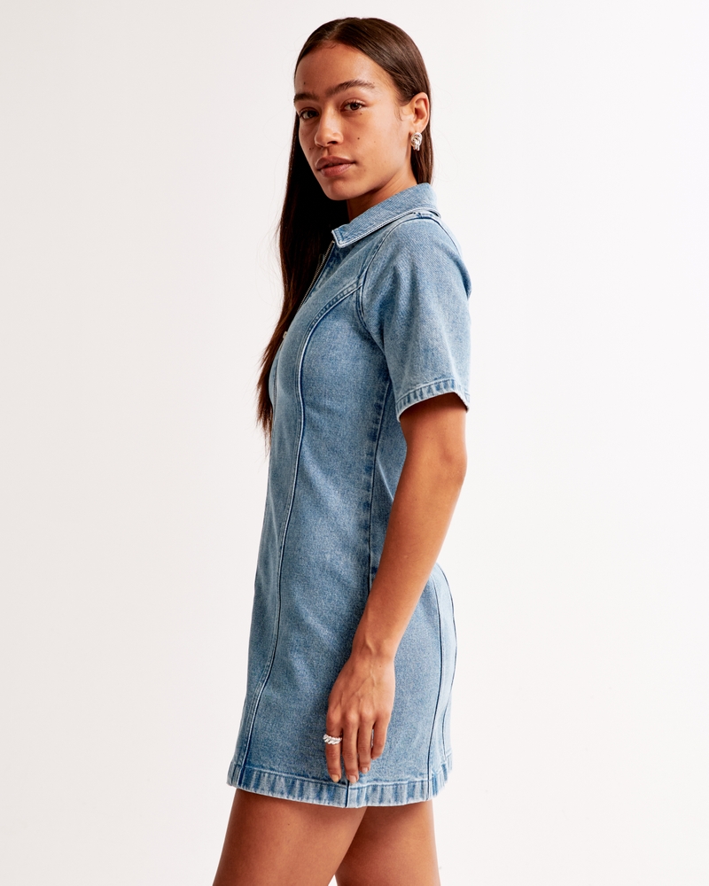 The A&F Mara Short-Sleeve Denim Mini Dress
