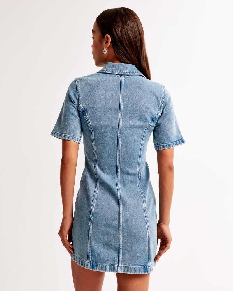 The A&F Mara Short-Sleeve Denim Mini Dress