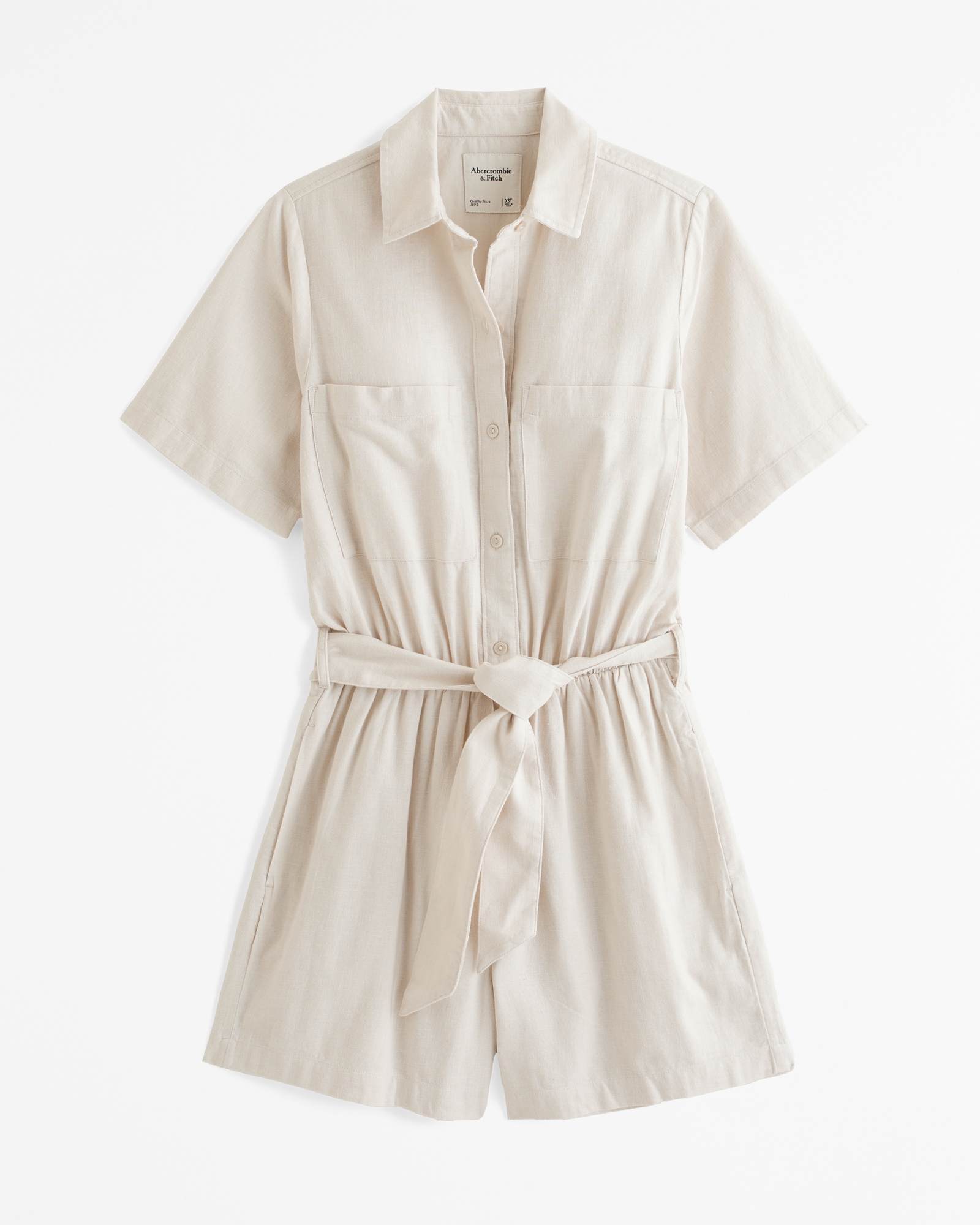 Linen-Blend Utility Romper