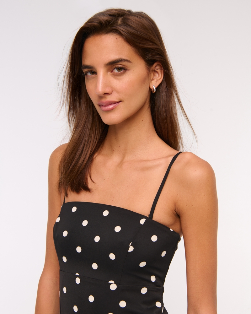 Godet Clasp-Back Midi Dress