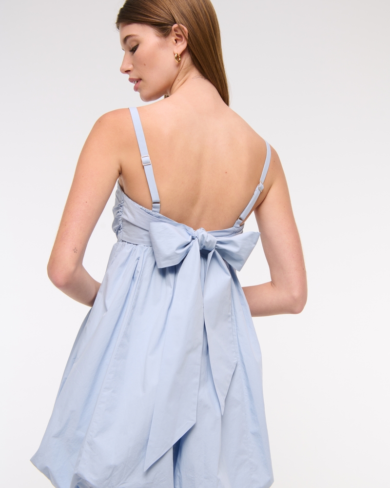 bubble hem mini dress abercrombie Women's Squareneck Bubble Hem Mini Dress in White | Size M TALL