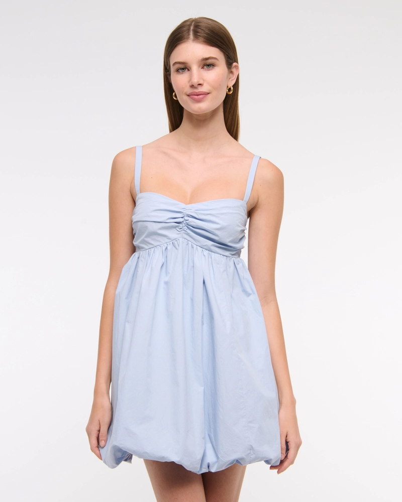 Babydoll Bubble Hem Mini Dress