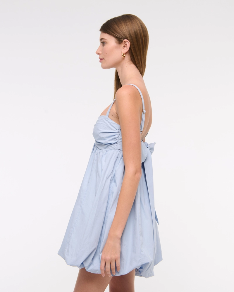 Babydoll Bubble Hem Mini Dress