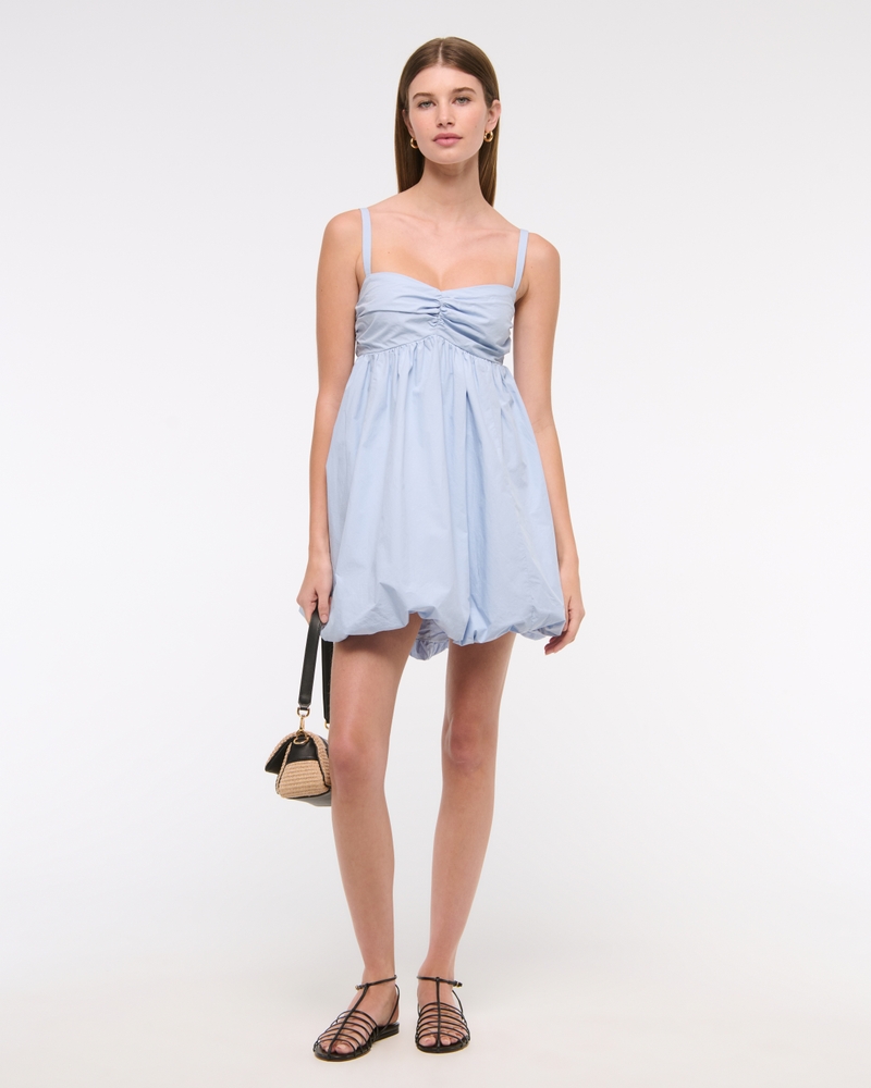 Babydoll Bubble Hem Mini Dress