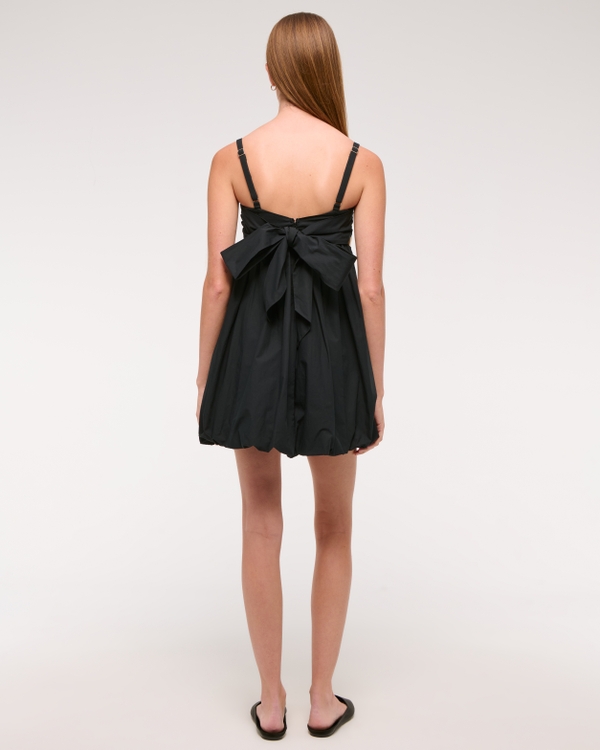 abercrombie bubble hem mini dress Women's Babydoll Bubble Hem Mini Dress in Black | Size L PETITE