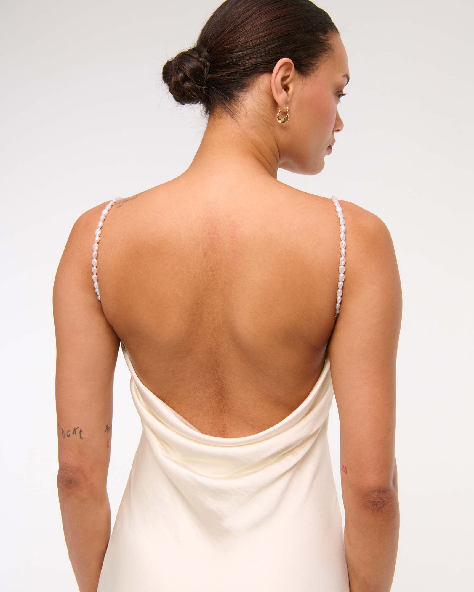 Faux Pearl Strap Maxi Dress