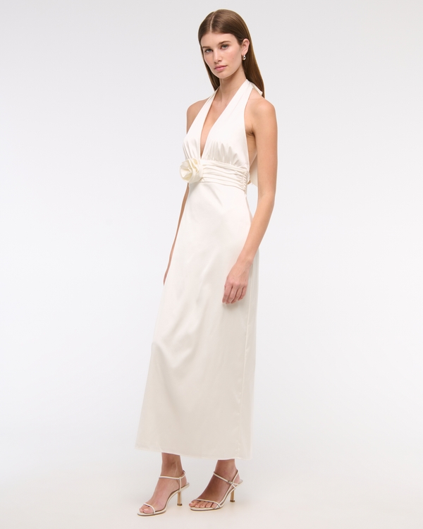 Rosette Halter Midi Dress