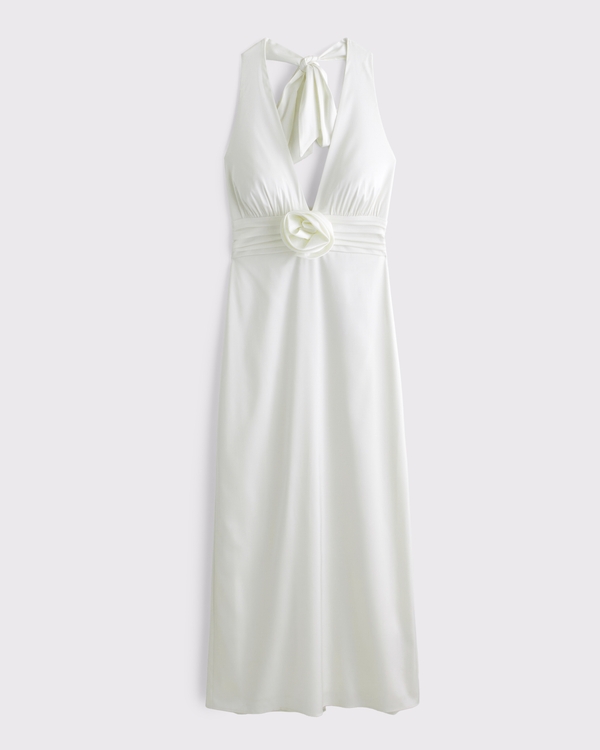 Rosette Halter Midi Dress