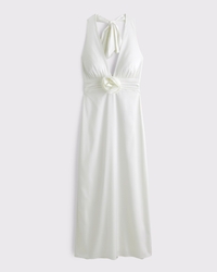 Rosette Halter Midi Dress