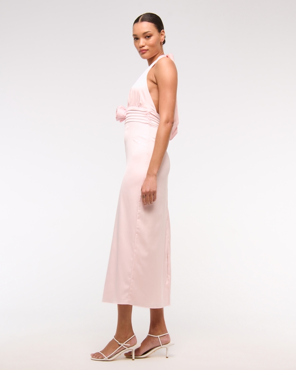 Rosette Halter Midi Dress