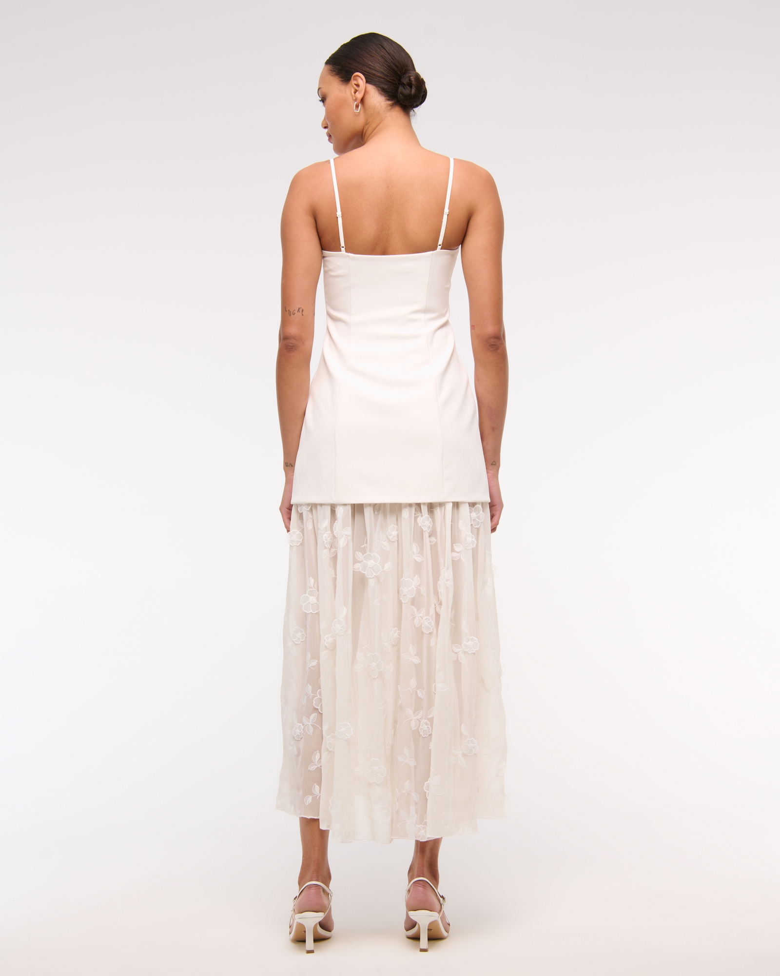 Embroidered Sheer Maxi Dress