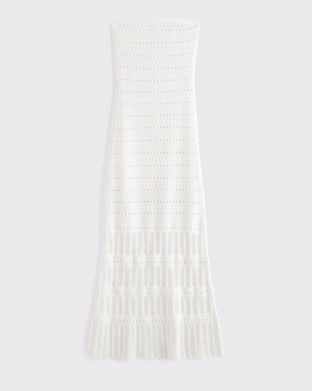 Strapless Crochet-Style Maxi Dress