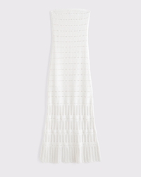 Strapless Crochet-Style Maxi Dress
