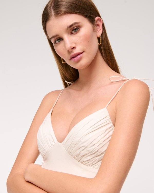Tie-Strap Tiered Maxi Dress, Pearl view 2