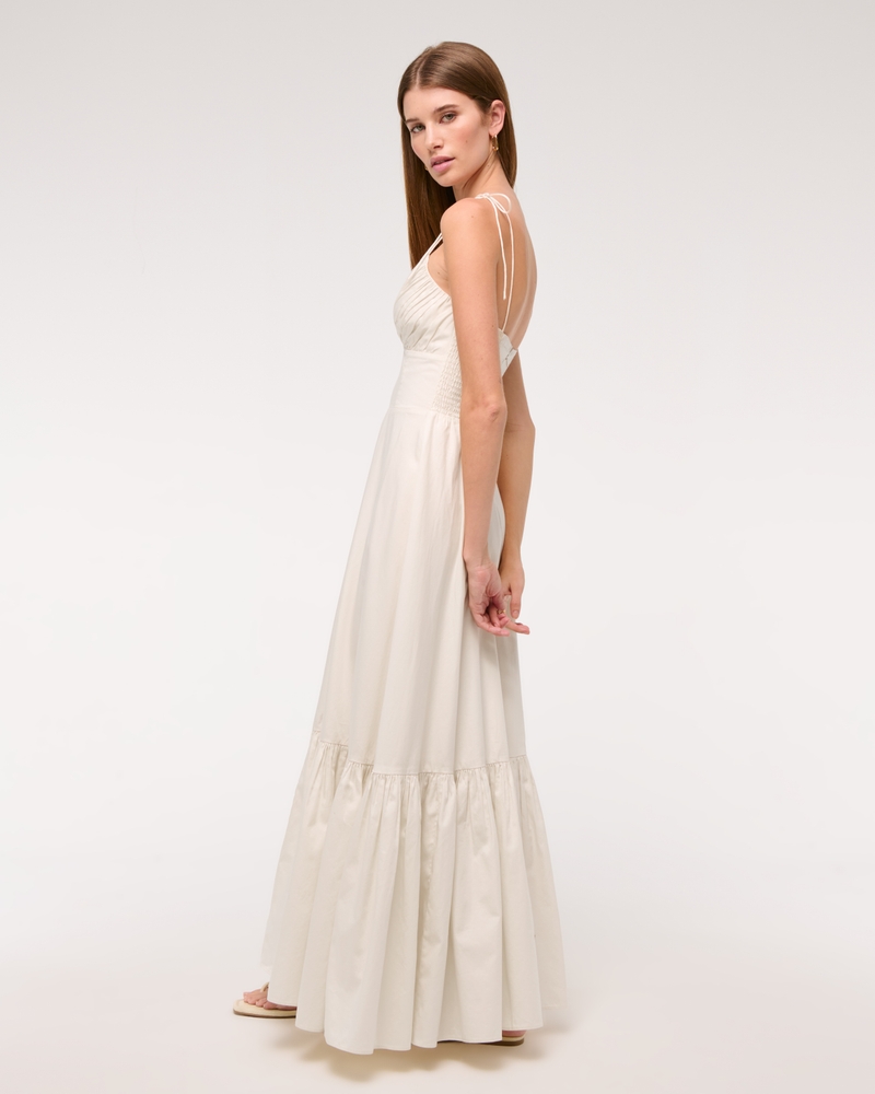 Tie-Strap Tiered Maxi Dress