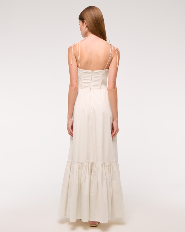 Tie-Strap Tiered Maxi Dress