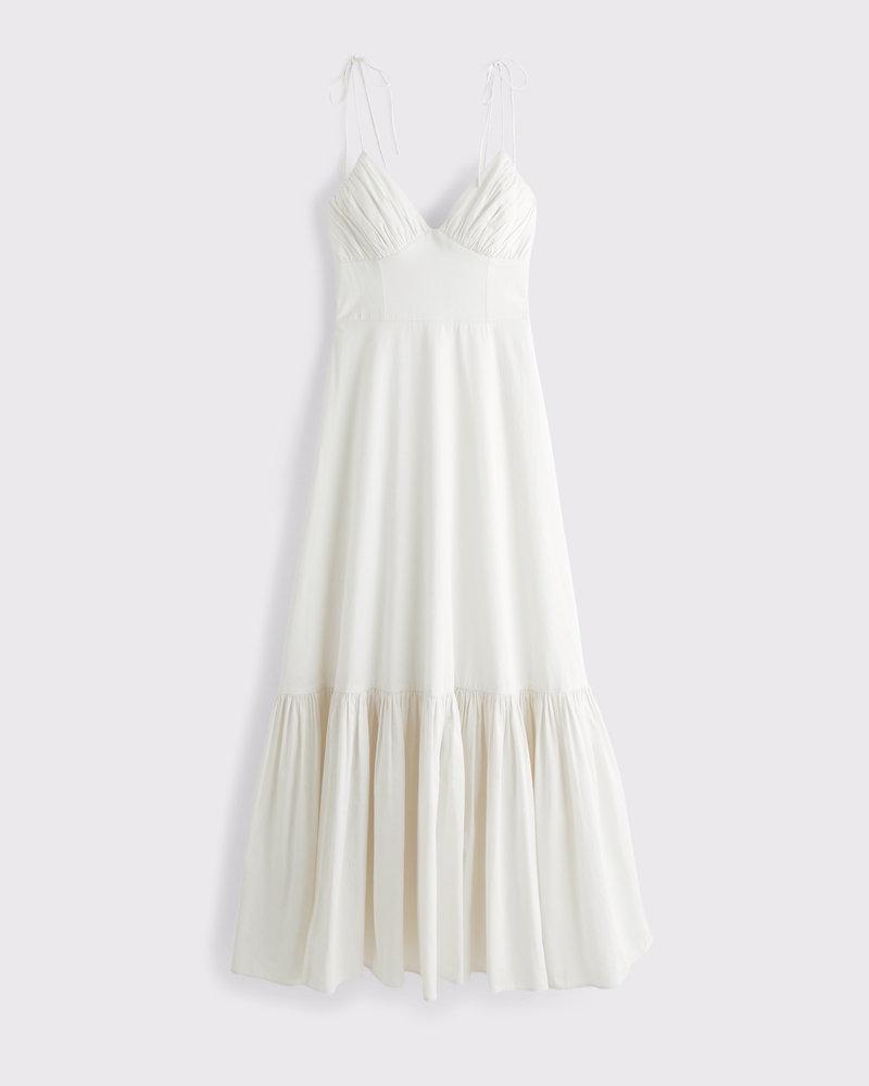 Tie-Strap Tiered Maxi Dress