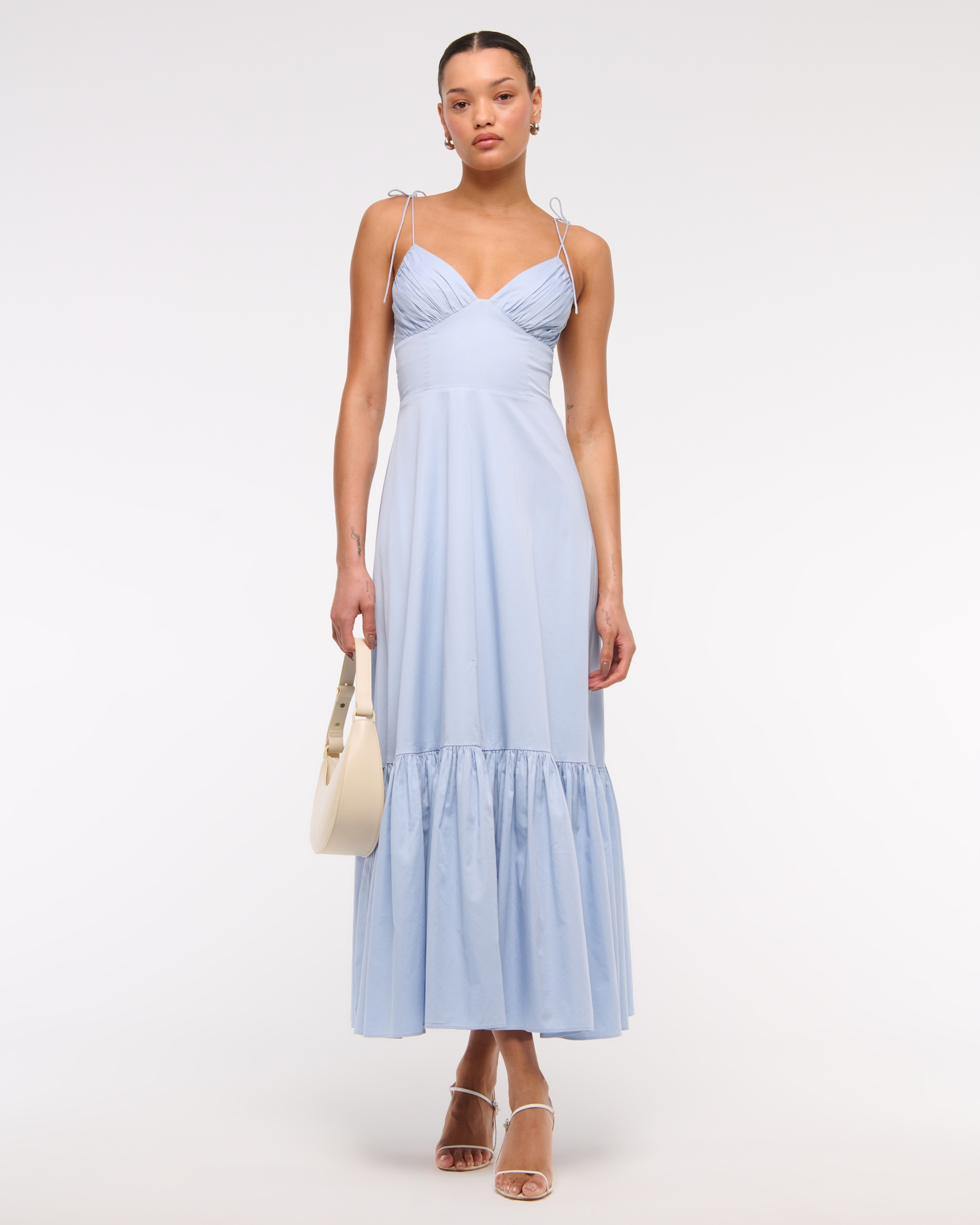 Tie-Strap Tiered Maxi Dress