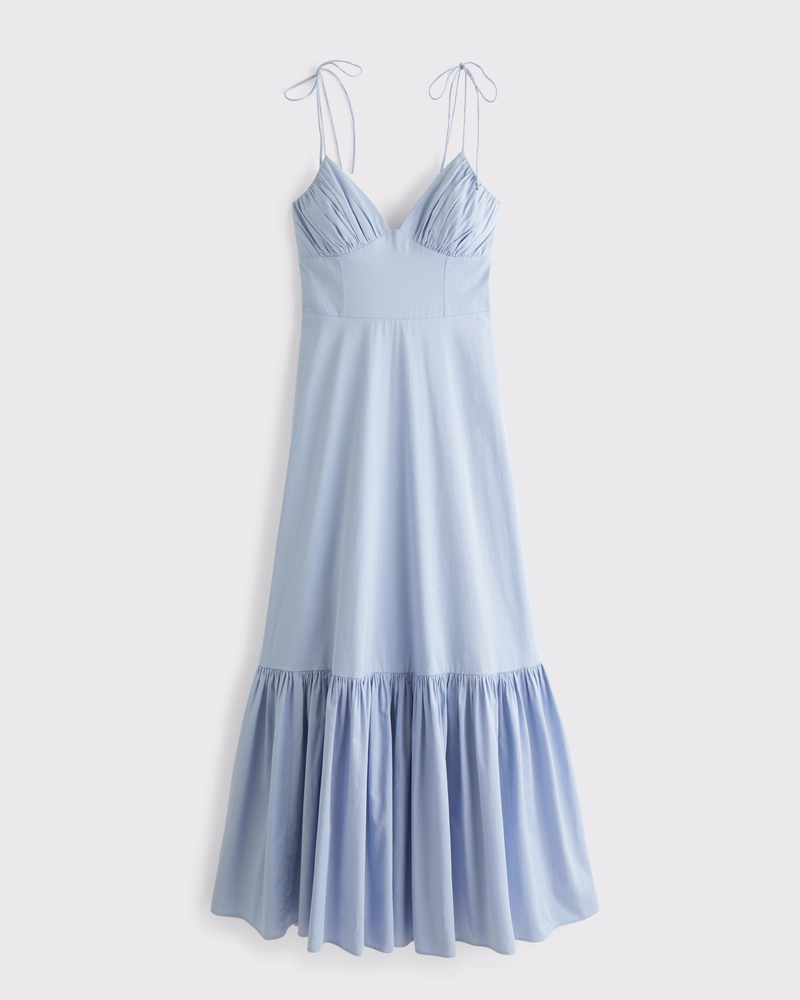 Tie-Strap Tiered Maxi Dress