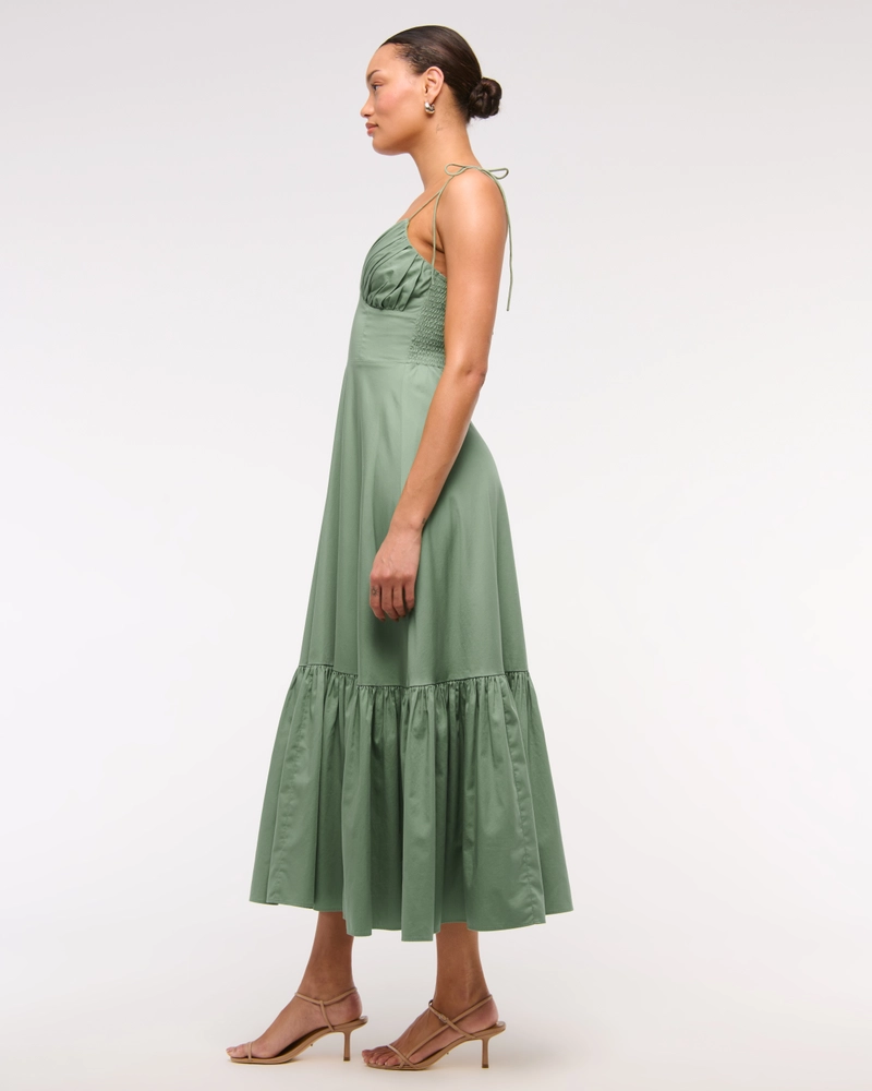 Tie-Strap Tiered Maxi Dress