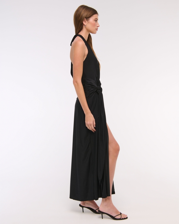 knee length dresses for ladies Wandering Knot Front Maxi Dress Military / M main image 1