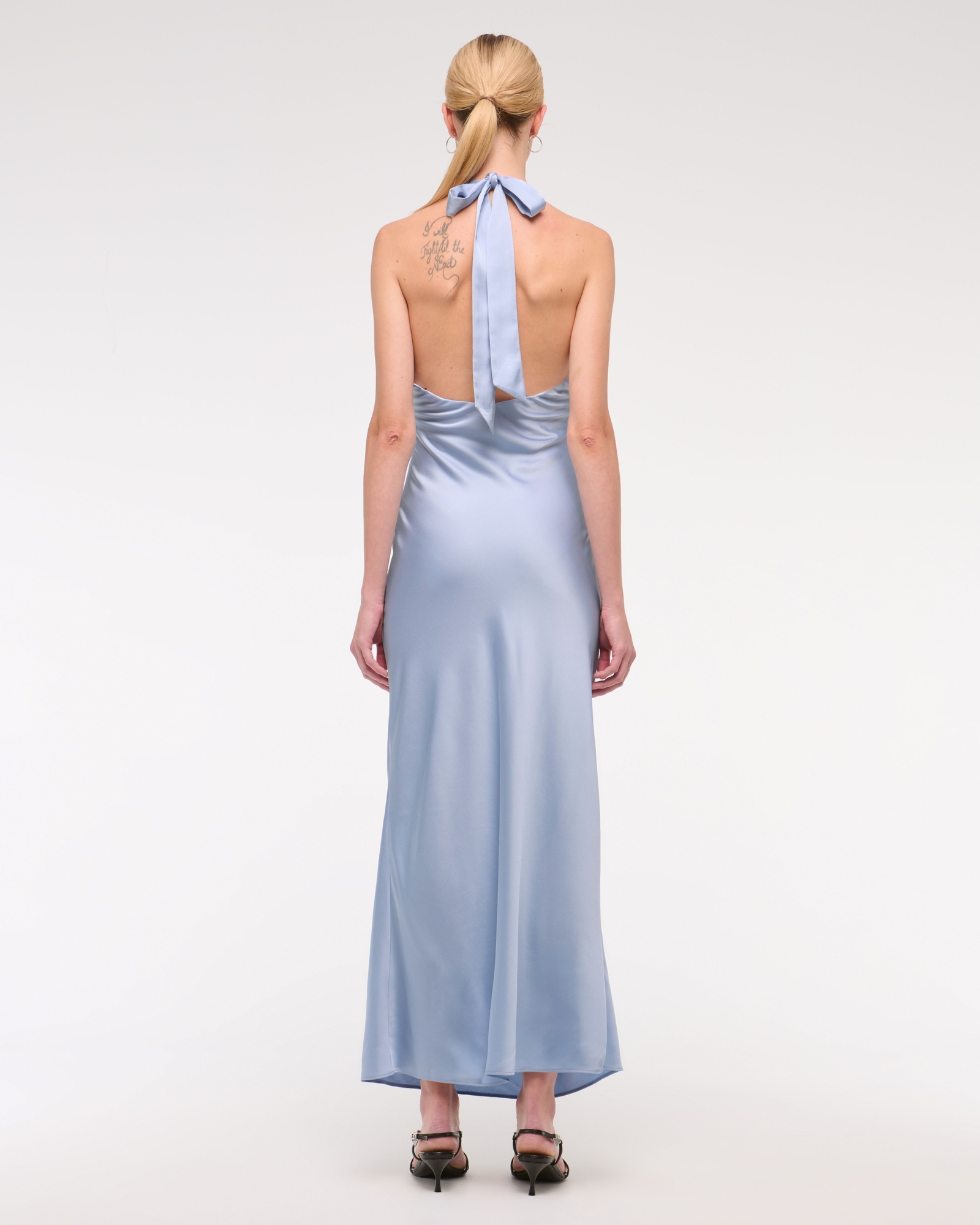 Women's The A&F Julia Slip Halter Maxi Dress in Lilac Blue | Size XL PETITE | Abercrombie & Fitch