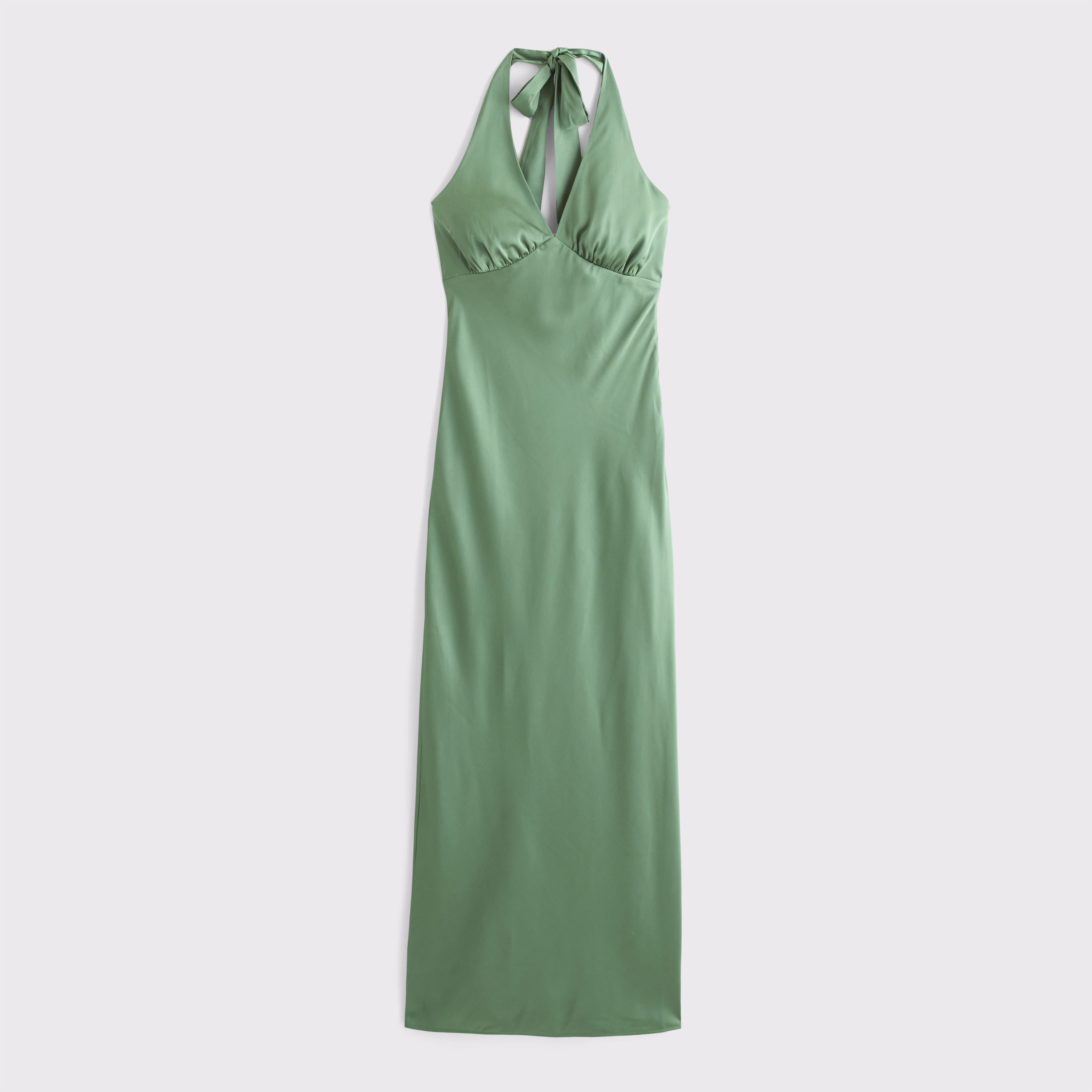 Abercrombie & Fitch The A&f Julia Slip Halter Maxi Dress In Green