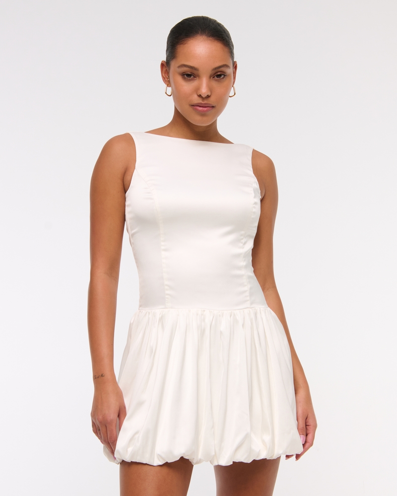 Women's High-Neck Bubble Hem Mini Dress | Women's Clearance |  Abercrombie.com
