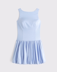 High-Neck Bubble Hem Mini Dress