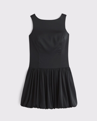 High-Neck Bubble Hem Mini Dress