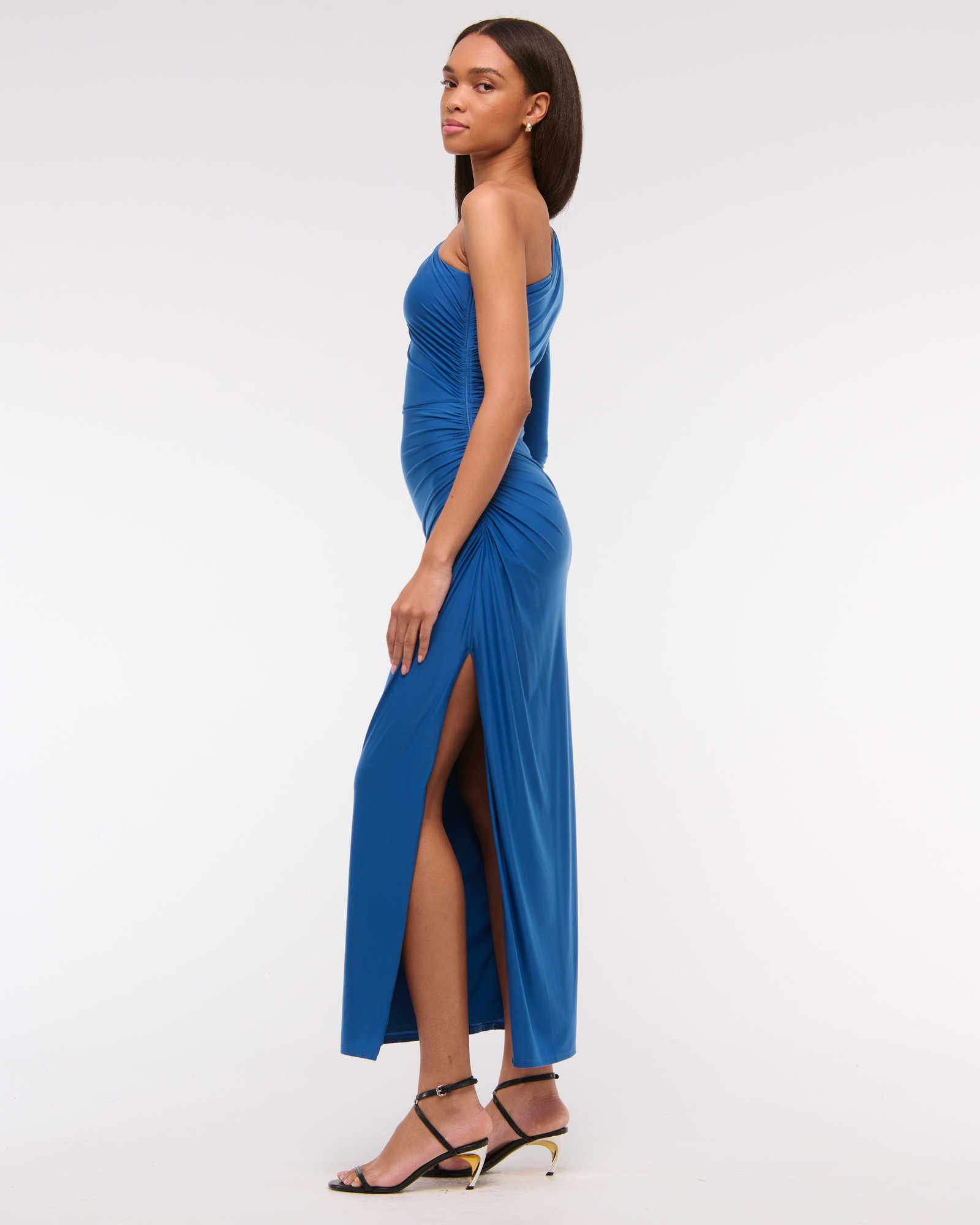 One-Shoulder Draped Maxi Dress