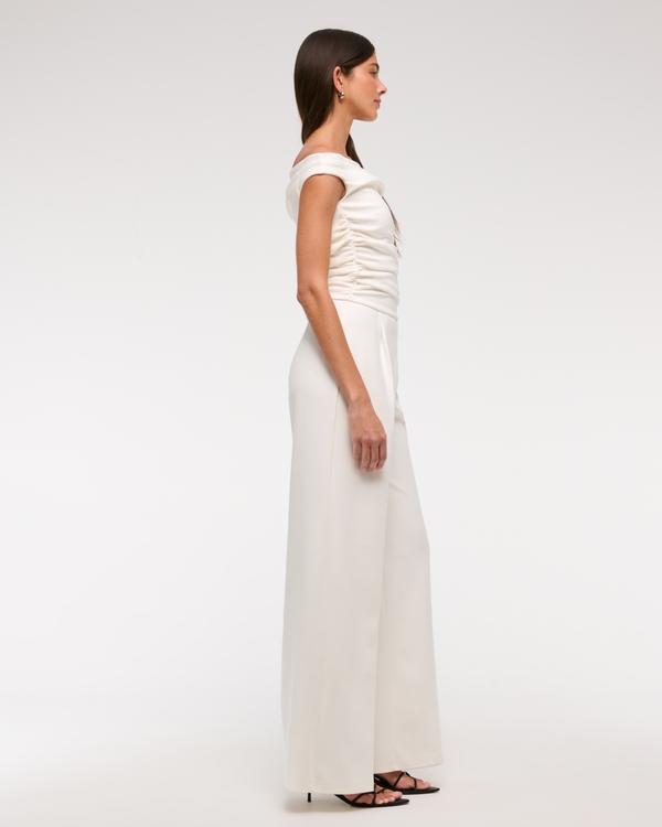 Off-The-Shoulder Draped Jumpsuit