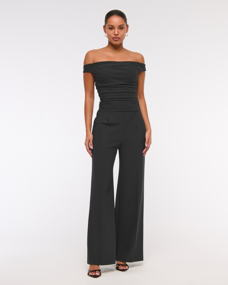 Women's Off-The-Shoulder Draped Jumpsuit | Women's Dresses & Jumpsuits | Abercrombie.com