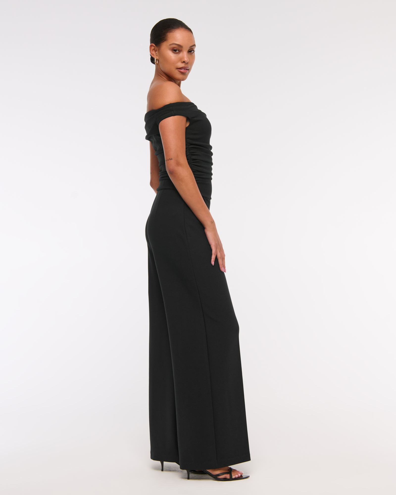 Off-The-Shoulder Draped Jumpsuit
