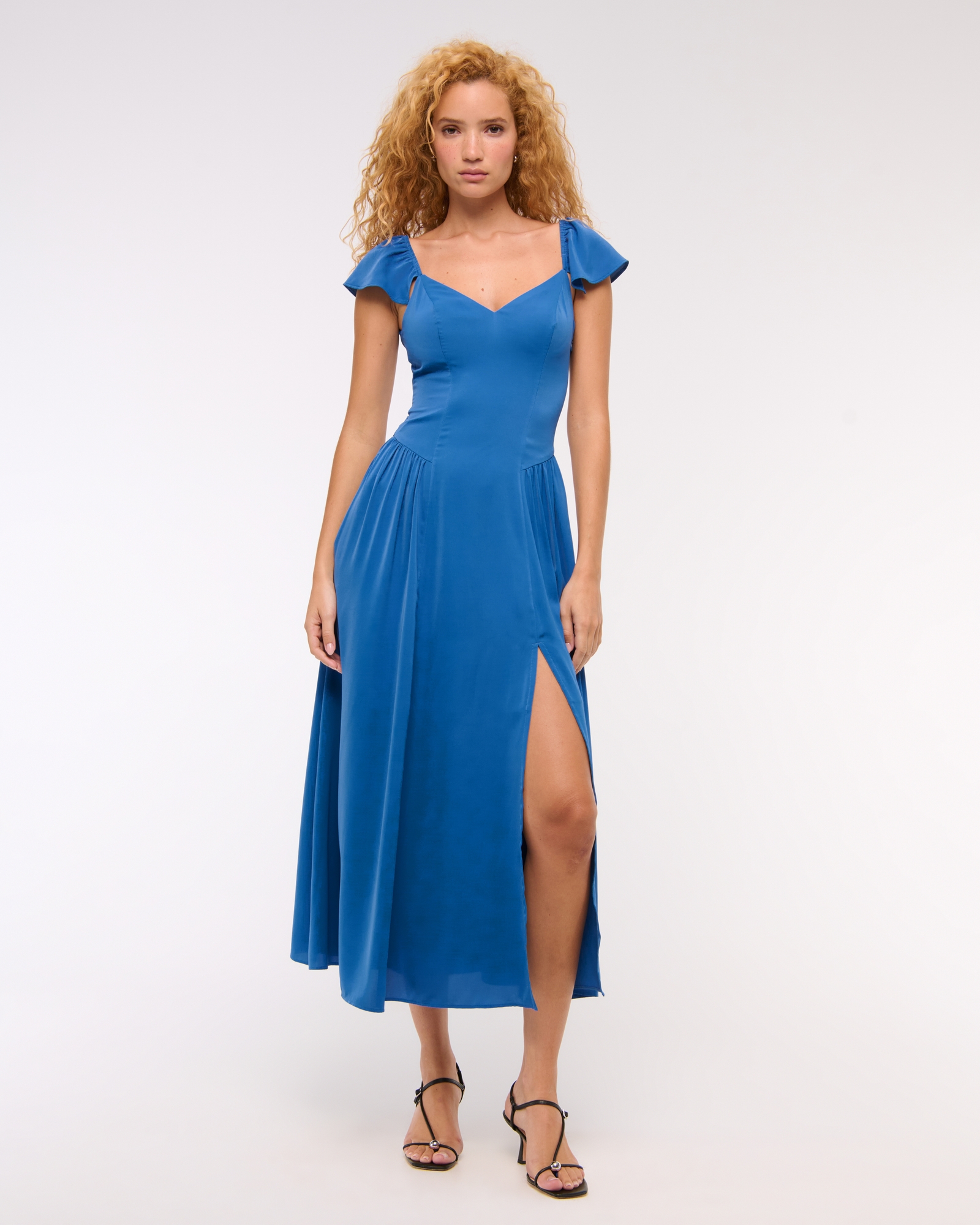 Flutter Sleeve Midi Dress