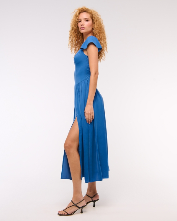 Flutter Sleeve Midi Dress