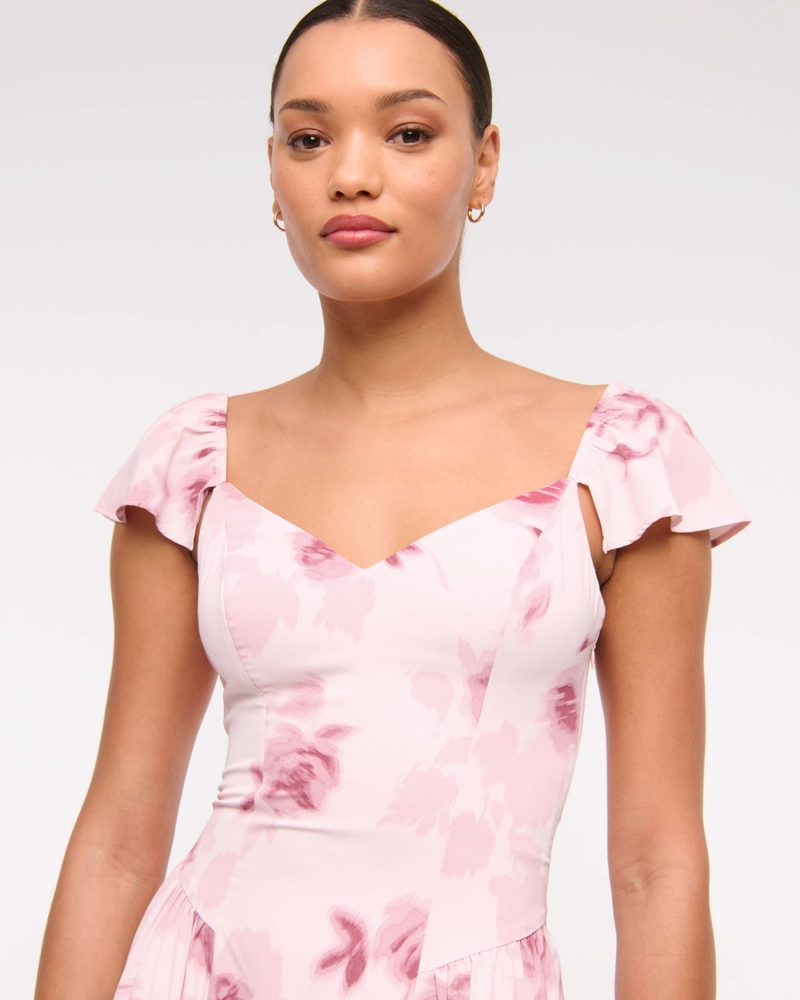 Flutter Sleeve Midi Dress