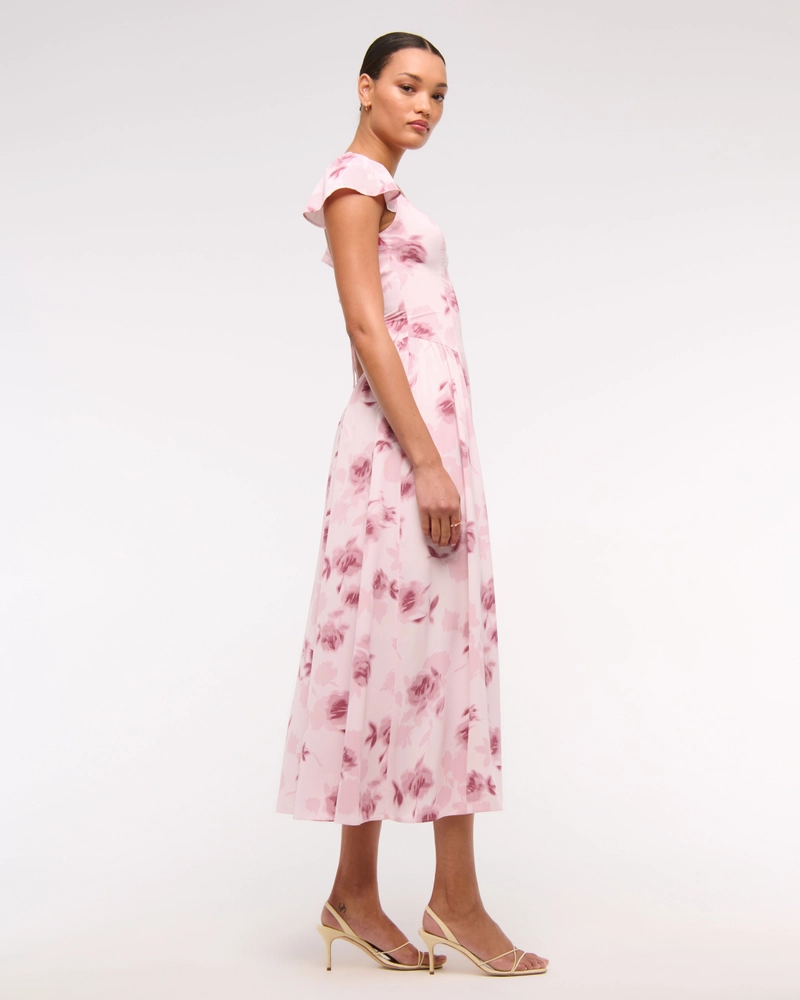 Flutter Sleeve Midi Dress
