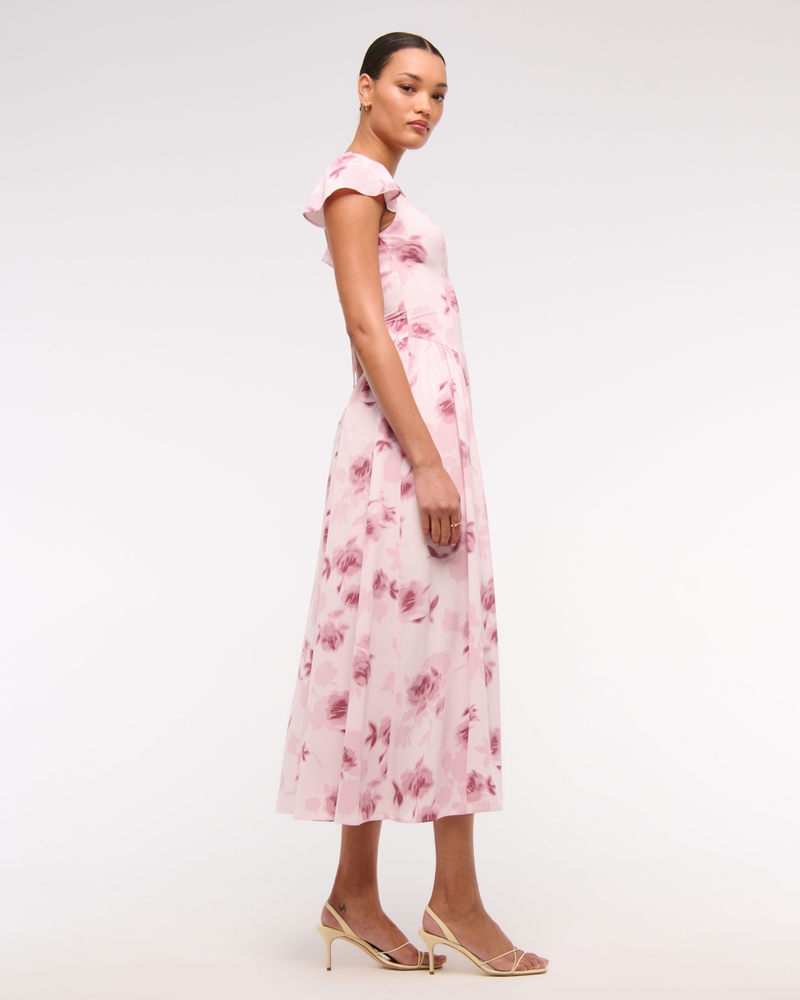 Flutter Sleeve Midi Dress