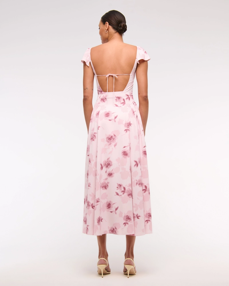 Flutter Sleeve Midi Dress