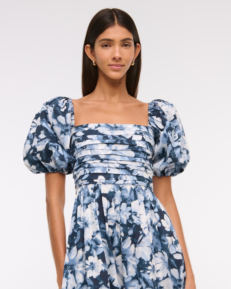 The A&F Emerson Poplin Puff Sleeve Midi Dress