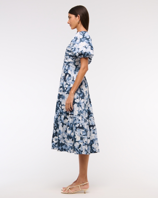 The A&F Emerson Poplin Puff Sleeve Midi Dress
