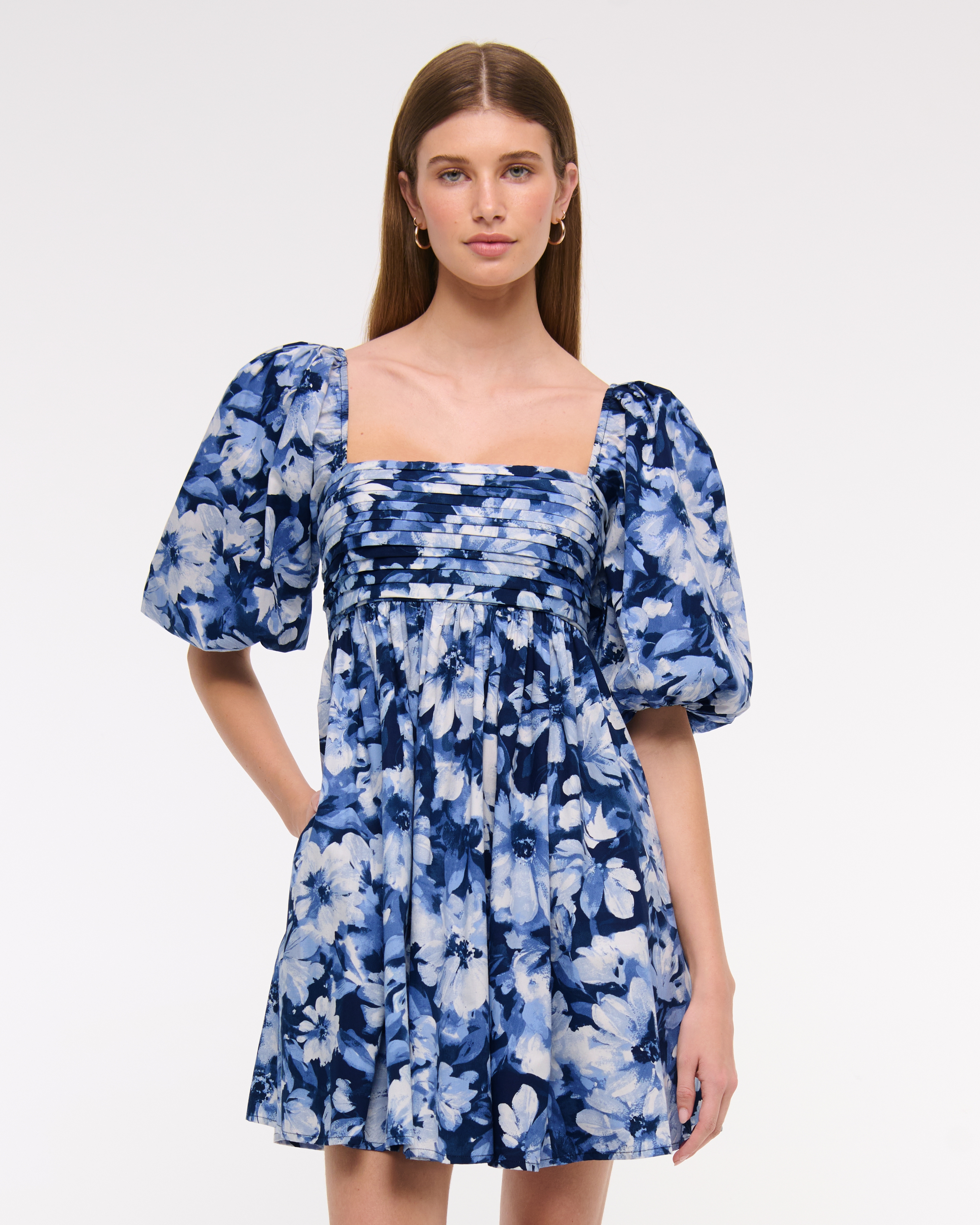 Женские платья Abercrombie & Fitch The A&F Emerson Poplin Puff Sleeve Mini Dress — фото 2